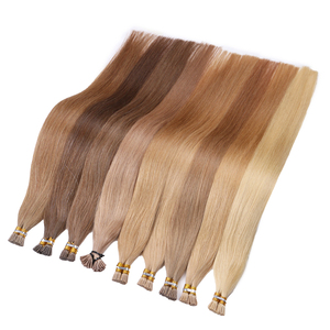 Commercio all'ingrosso di fabbrica raw cambogian i tip hair extensions capelli umani 22 pollici pre bonded double drawn italian keartin hair vendor - Product Image 1