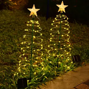 Lumière de Noël solaire arbre support extérieur jardin LED lampe de sol guirlande étanche IP65 étoile mariage lumière décorative