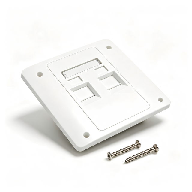ABS Plastic 1 Gang 4 Ports RJ45 Ready Face Plate Keystone Wall Plate Ethernet Plate