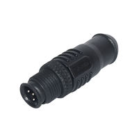 Konektor Mikro T-Type 3-Arah NMEA2000 M12 5-Pin A-Code dengan Casing Nilon, Kontak Kuningan, Tahan Air IP67 IP68