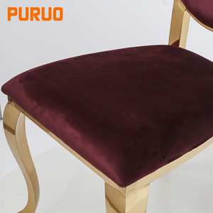 Chaises de <span class=keywords><strong>salle</strong></span> à manger économiques et élégantes Puruo Silver en acier inoxydable pour les fêtes, les mariages et les hôtels - Product Image 4