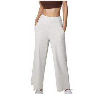 <span class=keywords><strong>Pantalon</strong></span> de sport ample à jambe droite, respirant, taille élastique, décontracté, taille haute, style rétro en nylon pour <span class=keywords><strong>femme</strong></span> - Product Image 4