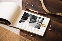 Livre d'or photo rustique en bois A4 A5 A6, pages vierges, album de mariage personnalisé avec logo, pour souvenir commémoratif ou cadeau de maison