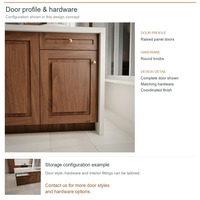 Meuble de cuisine stratifié avec portes de style classique, aménagement en îlot, rangement par tiroirs, unités modulaires et boîtes en panneaux de particules