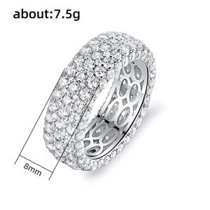 F1648 Anello di Lusso con Diamante per Donna, Taglio Brillante Rotondo, Colore G Naturale, Fede Nuziale in Oro Bianco 14K - Product Image 5