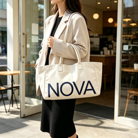 Sac fourre-tout personnalisé en toile de coton épaisse, réutilisable, pour la plage, les voyages et le shopping, avec logo imprimé sur mesure
