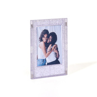 Cadre photo magnétique de 3 pouces pour Instax Mini 13, cadre Instax transparent en plastique avec paillettes DIY, fabrication sur mesure de cadres Instax mini