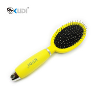 Brosse de toilettage pour animaux de compagnie à poils lisses et à poils rigides, avec poignée en silicone double face, pour chiens et chats