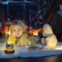 Lampe de nuit en cristal 3D, boule de cristal lumineuse, décoration de boule de cristal, système solaire, lampes de nuit LED, décoration de bureau, décoration de la maison
