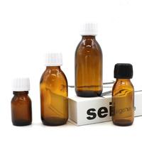 Bouteille en verre ambré pour sirop, avec bouchon à vis, anti-fuite, pour emballage distribué, sérigraphiée, 30ml, 60ml, 100ml, 125ml, 150ml