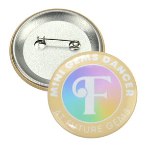 Badge bouton en fer blanc personnalisé avec logo imprimé, fabrication OEM, badges métalliques pressés, cadeaux promotionnels, badge bouton vierge - Product Image 2