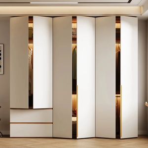 Armario Moderno Minimalista con 2 Cajones y 3 Estantes, Diseño de Puerta con Bisagras para Muebles de Dormitorio - Product Image 2