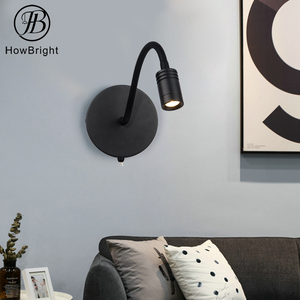 Trong nhà 360 ° xoay 3W COB dẫn đọc Tường Đèn nhôm tường ánh sáng bên cạnh đèn đọc sách với chuyển đổi cho phòng ngủ phòng khách - Product Image 5