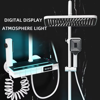 Ensemble de douche mural intelligent avec affichage numérique piano, kit de douche intelligent, robinet de douche LED pour salle de bain, ensemble mitigeur de douche