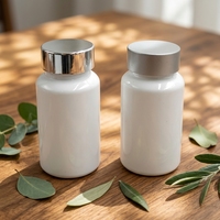 Bouteilles à pilules PET vides transparentes avec bouchons à vis dorés, contenants de stockage en plastique pour capsules de vitamines et compléments alimentaires