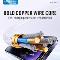 KONFULON Le plus récent câble de données 60W Type-C à Type-C Câble tressé pour la charge rapide du téléphone