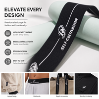 Bande de marquage pour vêtements Oeko-Tex Standard 100, bande élastique jacquard personnalisée, surface antidérapante, taille standard, logo OEM/ODM, douce