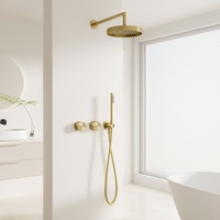 Mitigeur de douche mural double poignée brossé de haute qualité avec cartouche céramique, eau chaude et froide, pour salle de bain