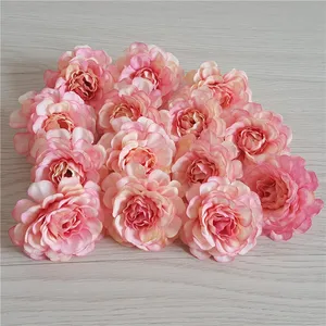 Лидер продаж, розовые Искусственные цветки, шелковые цветки азалеи, розы, головки для свадебных композиций, «сделай сам»