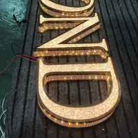 Letras LED de Diamante de Alto Brillo Directas de Fábrica, Letreros Metálicos con Cara Acrílica Duradera para Tiendas y Restaurantes
