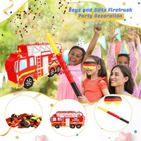 Piñata Camion de Pompiers HLC avec Boucle de Suspension, Bâton, Bandeau, Confettis, Piñata Camion de Pompiers Rouge, Cadeaux de Fête Thème Pompier