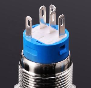 19: زر ضغط معدني مع ضوء LED قفل ذاتي الاسترداد رأس عالي مسطح رأس مقاوم للماء حلقة مفتاح طاقة قياسي - Product Image 2