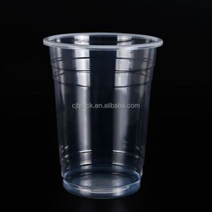 CJF Custom Disposable PP Flat <b>Cup</b> 32oz 1000ml <b>Cups</b> Boba Tea Hot <b>Cold</b> Fruit Drinks - Product Image 2