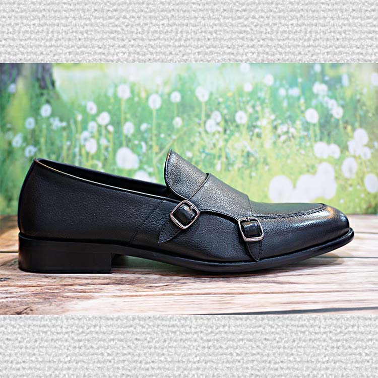 Handmade men slip on formal luxury business genuine leather black designer men dress shoes