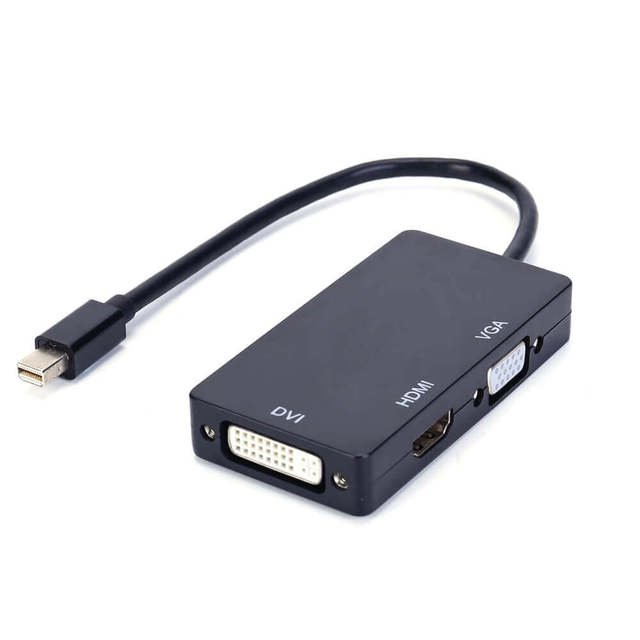 FARSINCE Mini TBT 2 Mini DP to HDMI VGA DVI 3 in 1 Adapter Converter 4K 1080P
