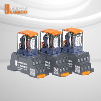Relais miniature étanche LANBOO LED DC24V 8 broches 2NO2NC pour circuits de commande de machines OEM, installation en armoire J21A