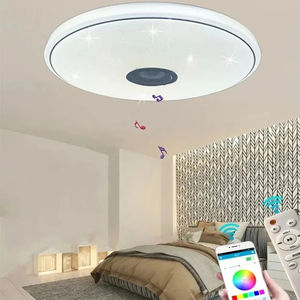 Plafonnier LED intelligent avec application Bluetooth, haut-parleur musical, lumière RGB à intensité variable, lampe de plafond pour la maison, chambre à coucher, salon, lumière d'ambiance - Product Image 2