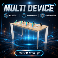 Meja Display Digital Xingmu 3C Grosir, Logam, Kapasitas Besar, Ukuran Kustom, Desain Elegan, Perakitan Mudah, Tipe Berdiri