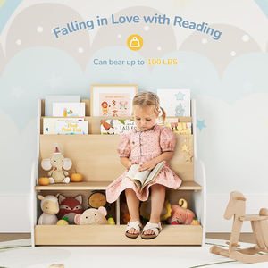 Libreria per Bambini 3 <span class=keywords><strong>in</strong></span> 1, Scaffale <span class=keywords><strong>in</strong></span> <span class=keywords><strong>Legno</strong></span> con Panca per Cameretta e Sala Giochi - Product Image 2