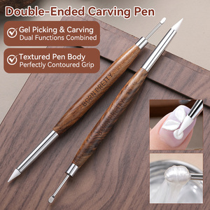 BORN PRETTY Stylo de sculpture pour nail art, en silicone et métal, à double embout, outils pour le modelage, la sculpture, le <span class=keywords><strong>dessin</strong></span> et la mise en forme 3D des ongles - Product Image 2