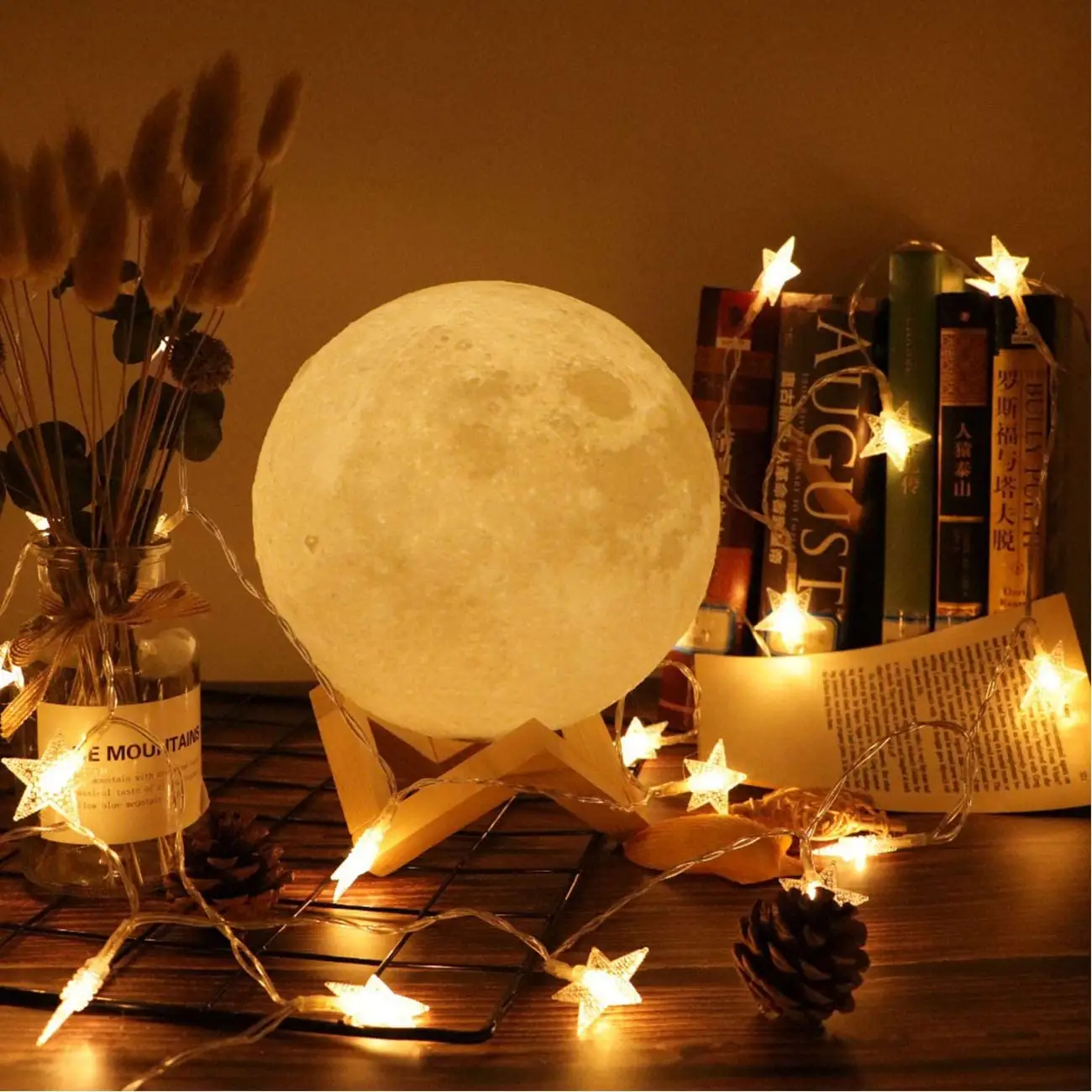 White Color Portable Led Light Moon 3d Moon Lamp Third Generation LED Energy Saving Lamp 3D Shapes Battery DC5V USB Sensor RGB