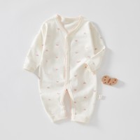 Combinaison bébé unisexe Kaka Bear en coton pur tricoté, imperméable et respirante, longueur cheville, fermeture à boutons-pression, manches longues, motif dessin animé