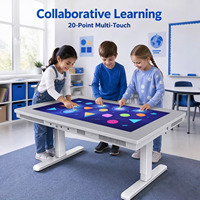 Table tactile interactive à levage automatique de 43 pouces avec 20 points de contact et Android 14 multilingue pour l'éducation des enfants et le travail en groupe