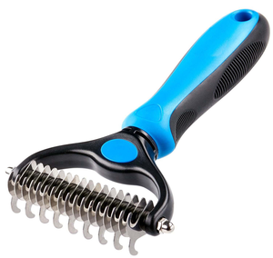 Hai mặt đổ massage thư giãn vật nuôi chải chuốt công cụ chó <span class=keywords><strong>dematting</strong></span> Lược vật nuôi cào - Product Image 1