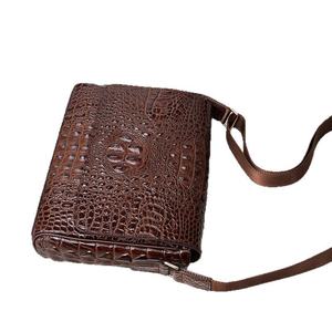 여행용 소가죽 악어 무늬 남성 캐주얼 천연 가죽 숄더 크로스백 패셔너블한 폴리에스터 안감 서류 가방 - Product Image 5