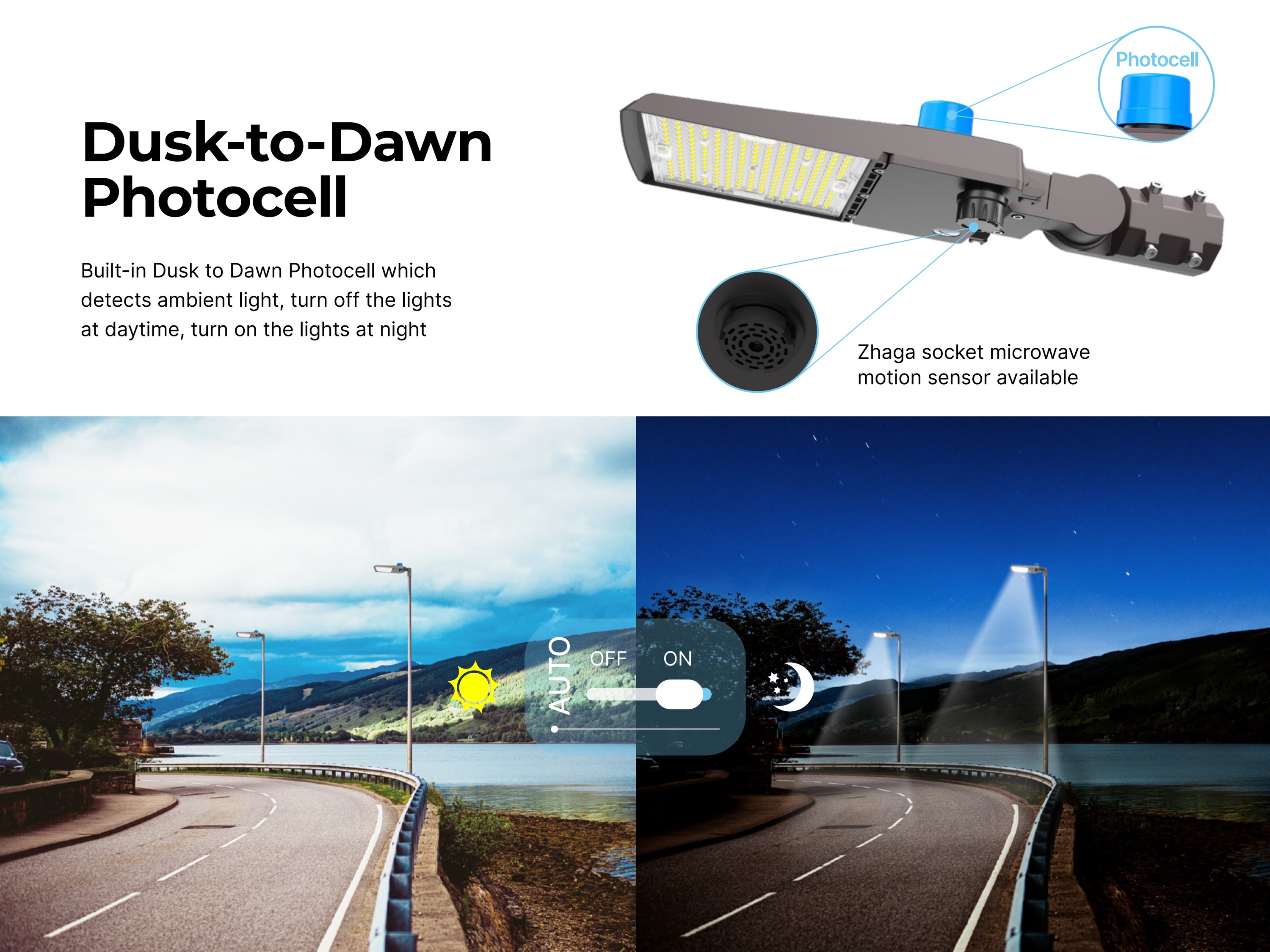 Outdoor LED Street Light IP65 Rated Motion Sensor Aluminum Alloy Construction 5-Year Warranty 200W AC Dimmable Color Customized · image 4