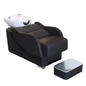 Chaise de lavage professionnelle pour salon de coiffure avec repose-pieds pour barbier et salon de beauté - Product Image 2