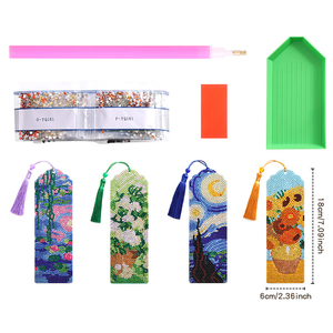 4 pz/pacco di pittura Vintage segnalibri di diamanti di grandi <span class=keywords><strong>dimensioni</strong></span> DIY pittura di diamanti segnalibri per principianti diamante arte segnalibri - Product Image 1