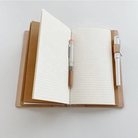Carnet de voyage/agenda en similicuir souple avec logo personnalisé en relief et bande élastique, prix modéré