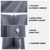 Bolsa de Almacenamiento al Vacío de Nailon TPU Impermeable para Viajes, con Válvula de Aire Unidireccional, Organizador de Ropa, Ahorrador de Espacio para Equipaje