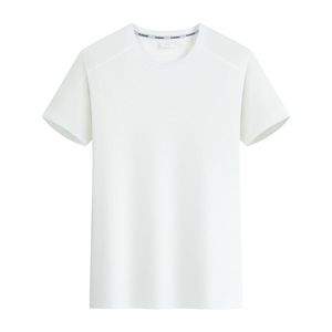 Camiseta de entrenamiento deportivo de manga corta ultraligera de 120g, estilo informal, patrón sólido, logotipo personalizado, ajuste holgado a juego de Color en blanco - Product Image 6