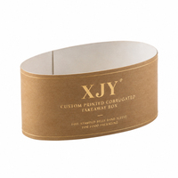 Boîte à emporter en carton ondulé personnalisée XJY avec bande de protection estampée à chaud pour l'emballage alimentaire