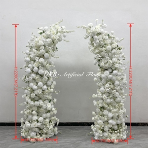 Wedding Decoration <b>Artificial</b> Rose Floral Arch Arrangement Horn <b>Flowers</b> Arch for Party Backdrop - Product Image 2