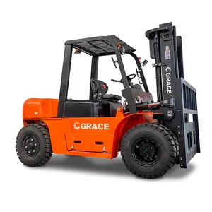 Heavy Construction 2 3 4 5 Ton Diesel Forklift 6 7 10 Ton Loading Unloading Fork Lifts Diesel Truck Container Mast Price