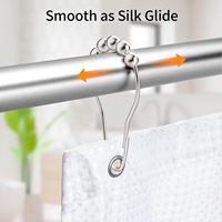 EWANG Décor Salle de bain lisse Glide Rideau de douche Embrasse Crochet Anneaux