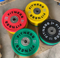 Plaques de musculation de qualité commerciale 5kg-25kg, plaques de barre d'haltères codées par couleur pour CrossFit, vente en gros